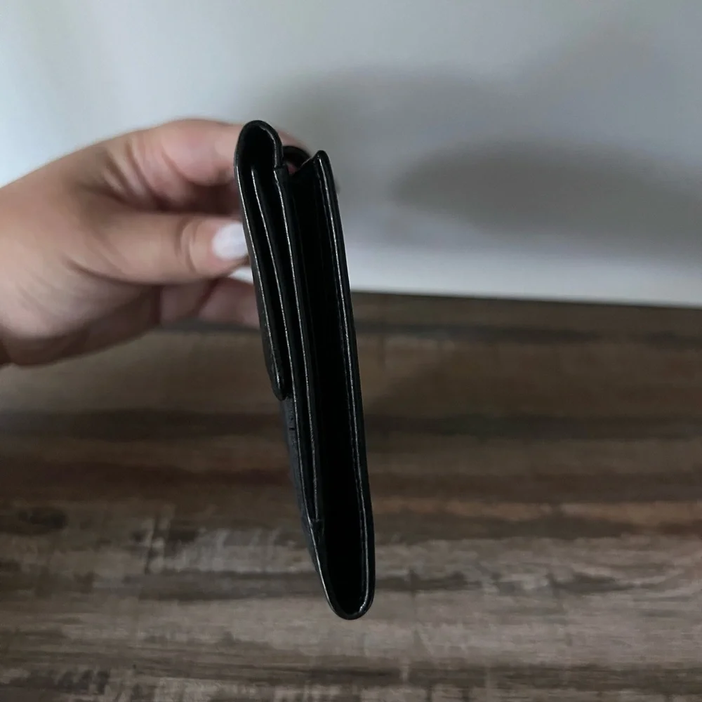 Salvatore Ferragamo Black Textured Wallet